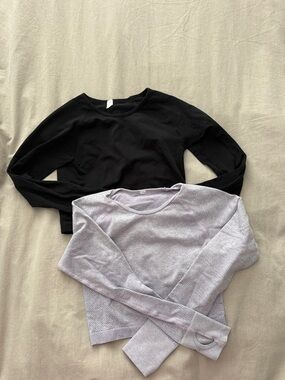 Compression Cropped Long Sleeve Workout Tops